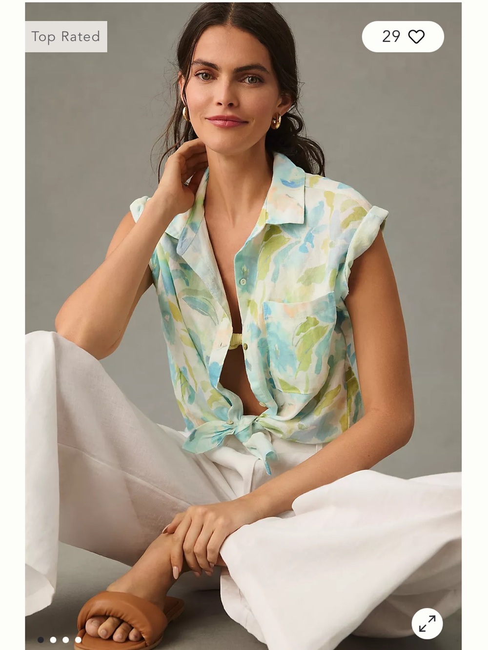 Cloth & Stone Floral Linen Top